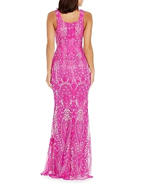 Tyra Sequin-Embellished Mermaid Gown
