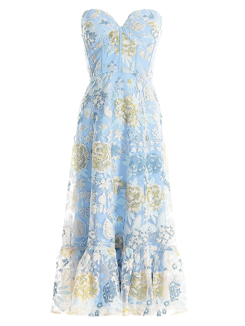 Carina Floral Bustier Midi-Dress