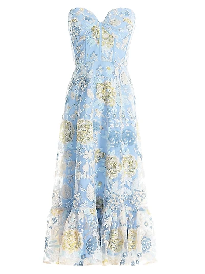 Carina Floral Bustier Midi-Dress