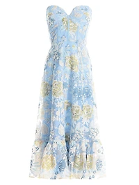 Carina Floral Bustier Midi-Dress