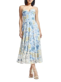 Carina Floral Bustier Midi-Dress