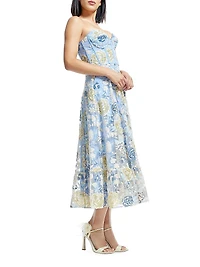 Carina Floral Bustier Midi-Dress