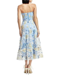 Carina Floral Bustier Midi-Dress