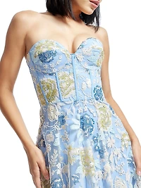 Carina Floral Bustier Midi-Dress