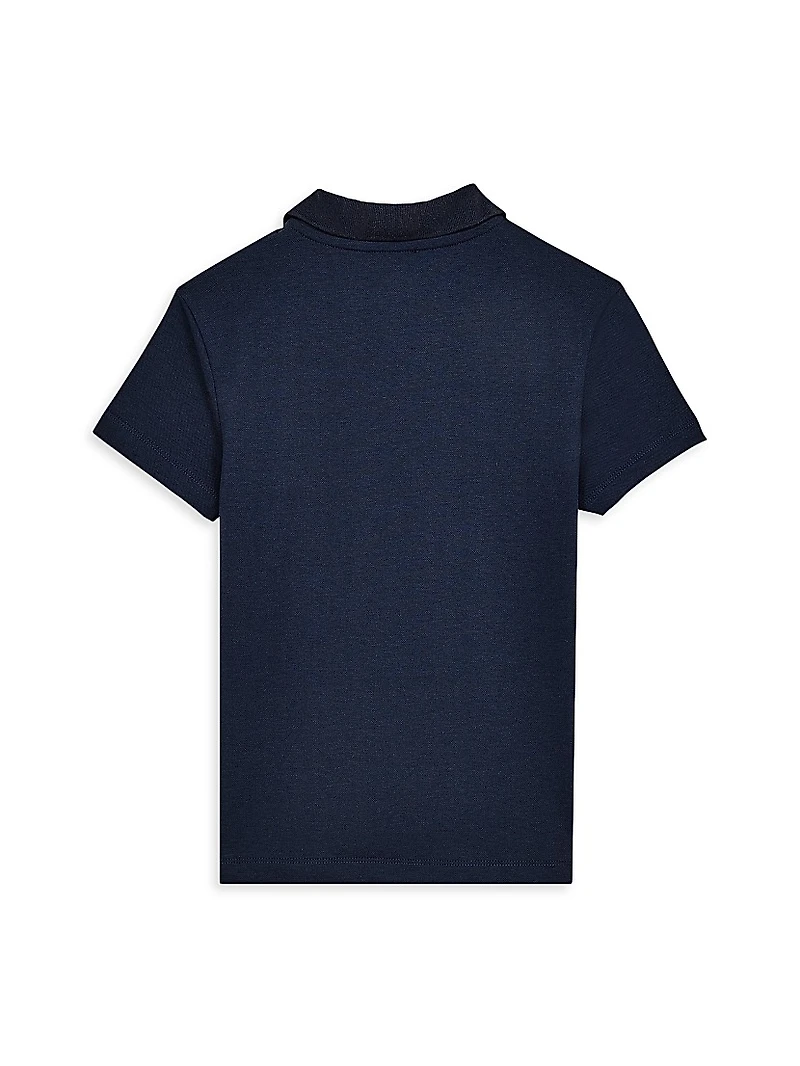 Little Boy's & Turtle-Embroidered Polo Shirt