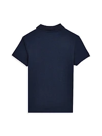 Little Boy's & Turtle-Embroidered Polo Shirt