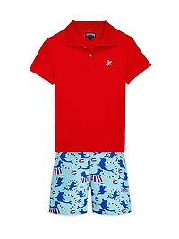 Little Boy's & Circus Print Swim Trunks