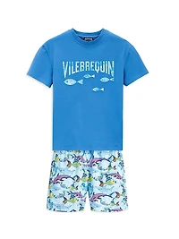 Little Boy's & Boy's Logo & Fishes Tahiti Turtles T-Shirt