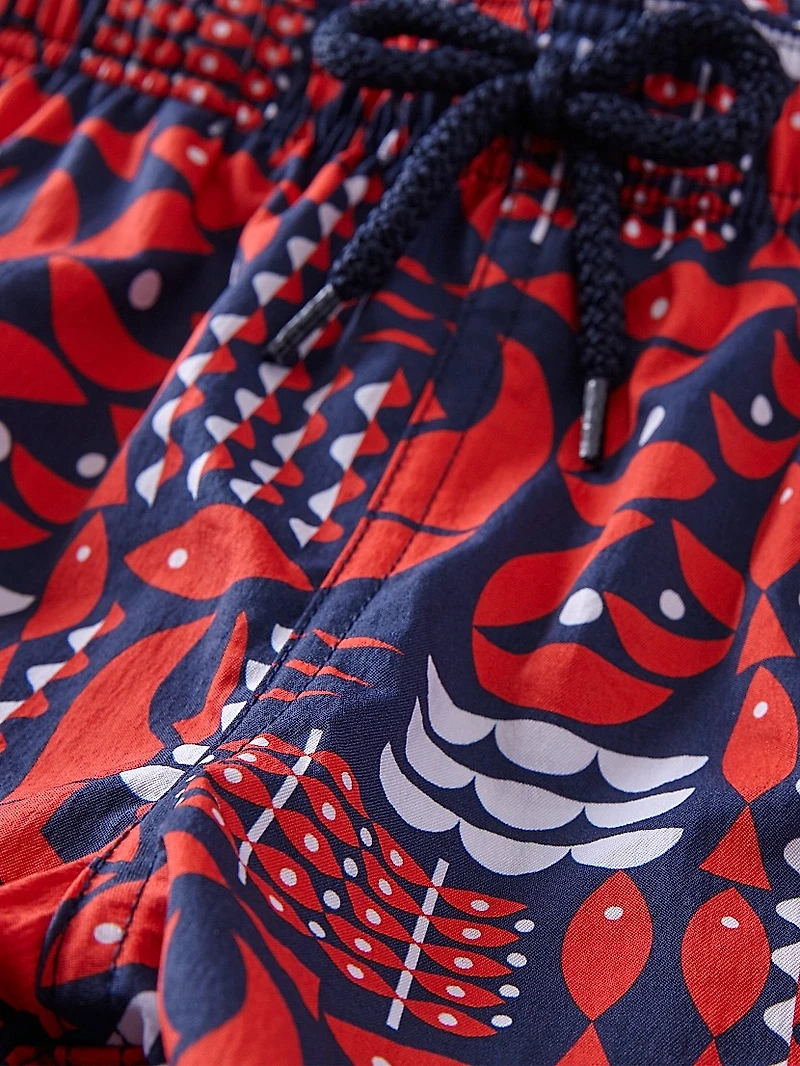 Little Boy's & Lobster Print Stretch Swim Trunks