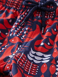 Little Boy's & Lobster Print Stretch Swim Trunks