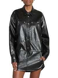 Ayali Faux-Leather Shirtdress