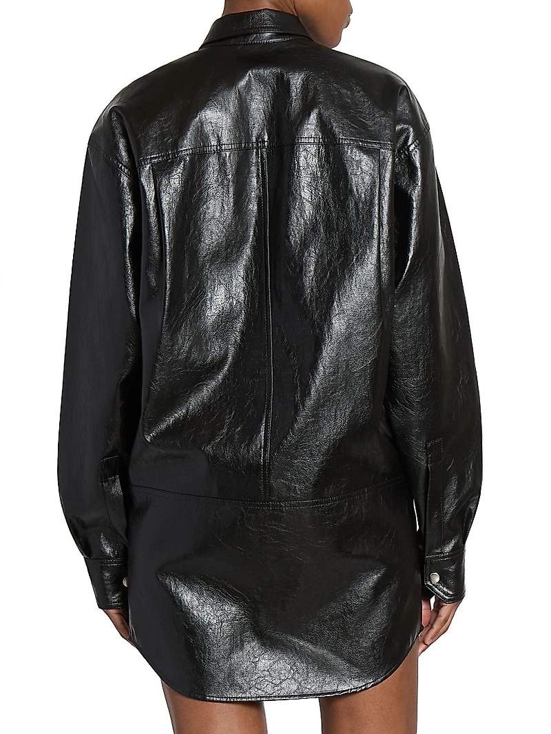 Ayali Faux-Leather Shirtdress