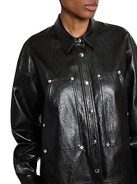 Ayali Faux-Leather Shirtdress