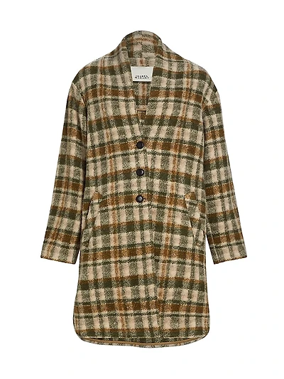 Gabriel Check Wool-Blend Coat