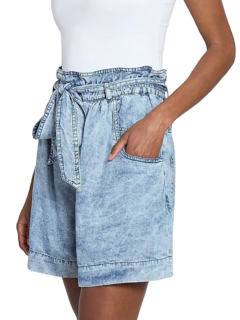 Pierine Chambray Belted Shorts