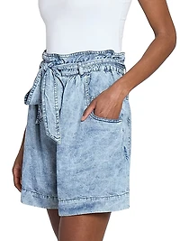 Pierine Chambray Belted Shorts