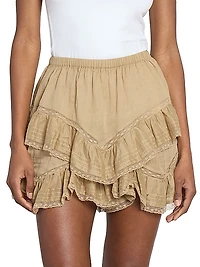 Gisele Cotton Ruffle Miniskirt