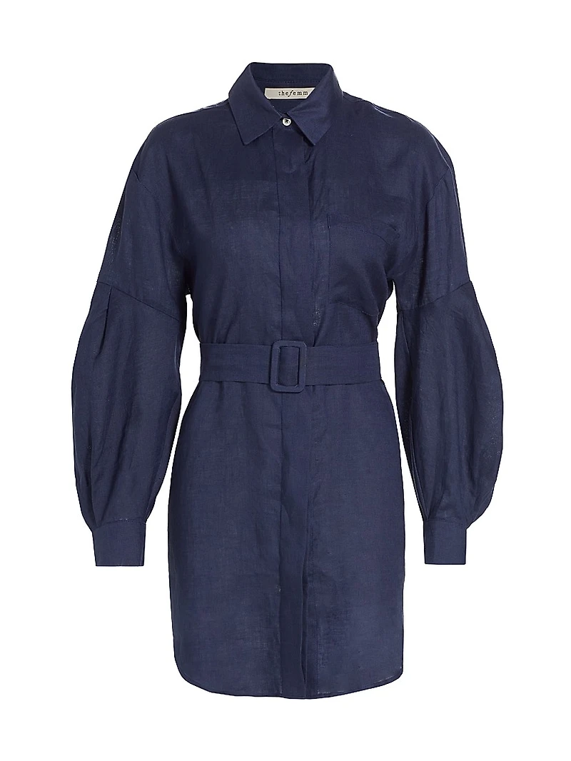 Louisa Linen Belted Shirtdress