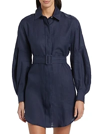 Louisa Linen Belted Shirtdress