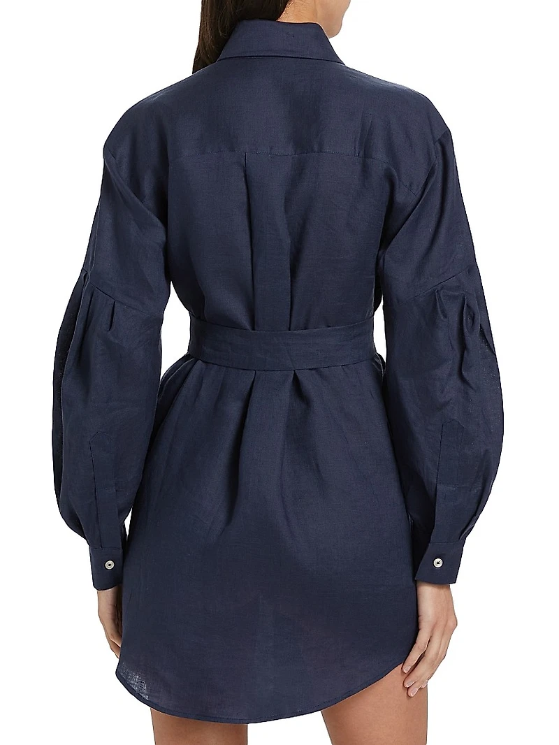 Louisa Linen Belted Shirtdress