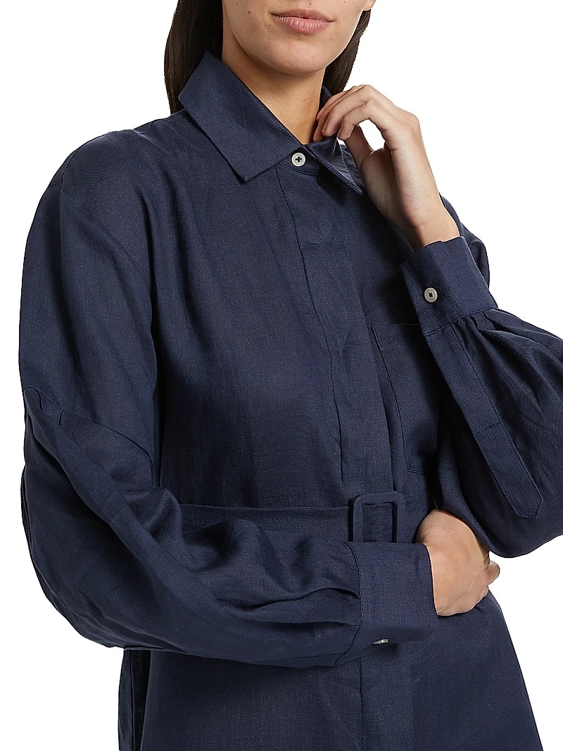 Louisa Linen Belted Shirtdress