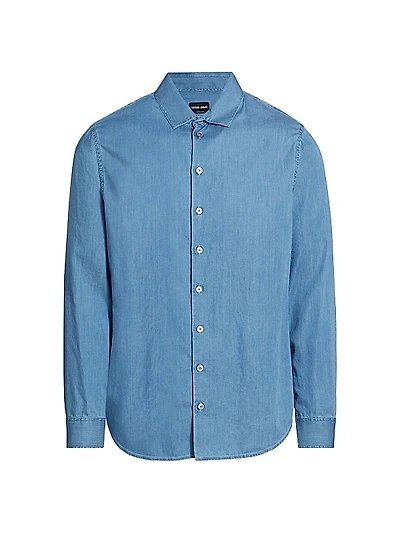 Denim Button-Front Shirt