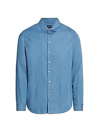 Denim Button-Front Shirt