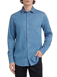 Denim Button-Front Shirt