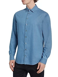 Denim Button-Front Shirt