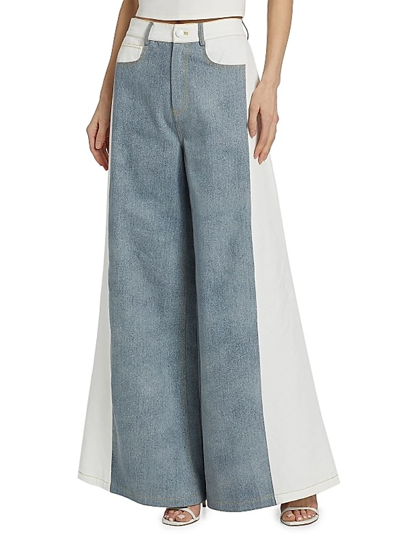Perrie Colorblocked Flared Jeans