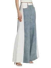 Perrie Colorblocked Flared Jeans