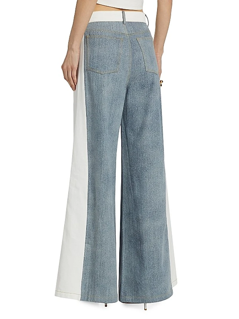 Perrie Colorblocked Flared Jeans