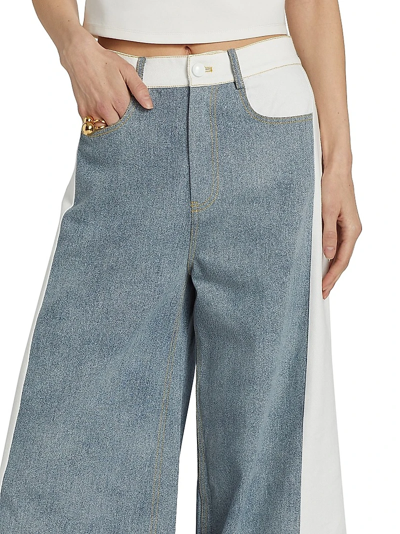 Perrie Colorblocked Flared Jeans