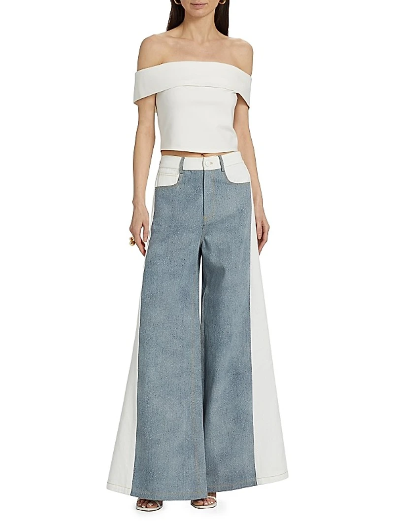 Perrie Colorblocked Flared Jeans