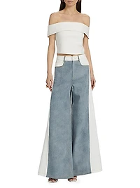 Perrie Colorblocked Flared Jeans