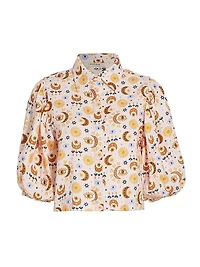 Kengy Printed Puff-Sleeve Top
