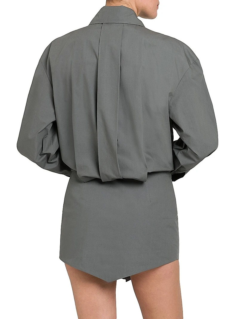 Blouson Poplin Mini Shirtdress