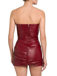 Strapless Leather Body-Con Minidress