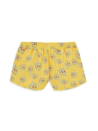 Little Girl's & Vendôme Turtles Rashguard Swim Shorts