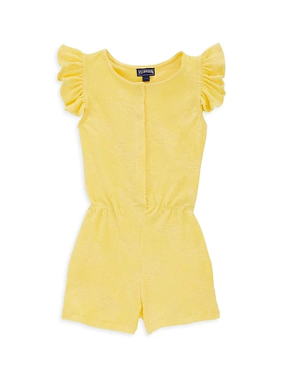 Little Girl's & Girl's Turtle Terry Cloth Jacquard Romper