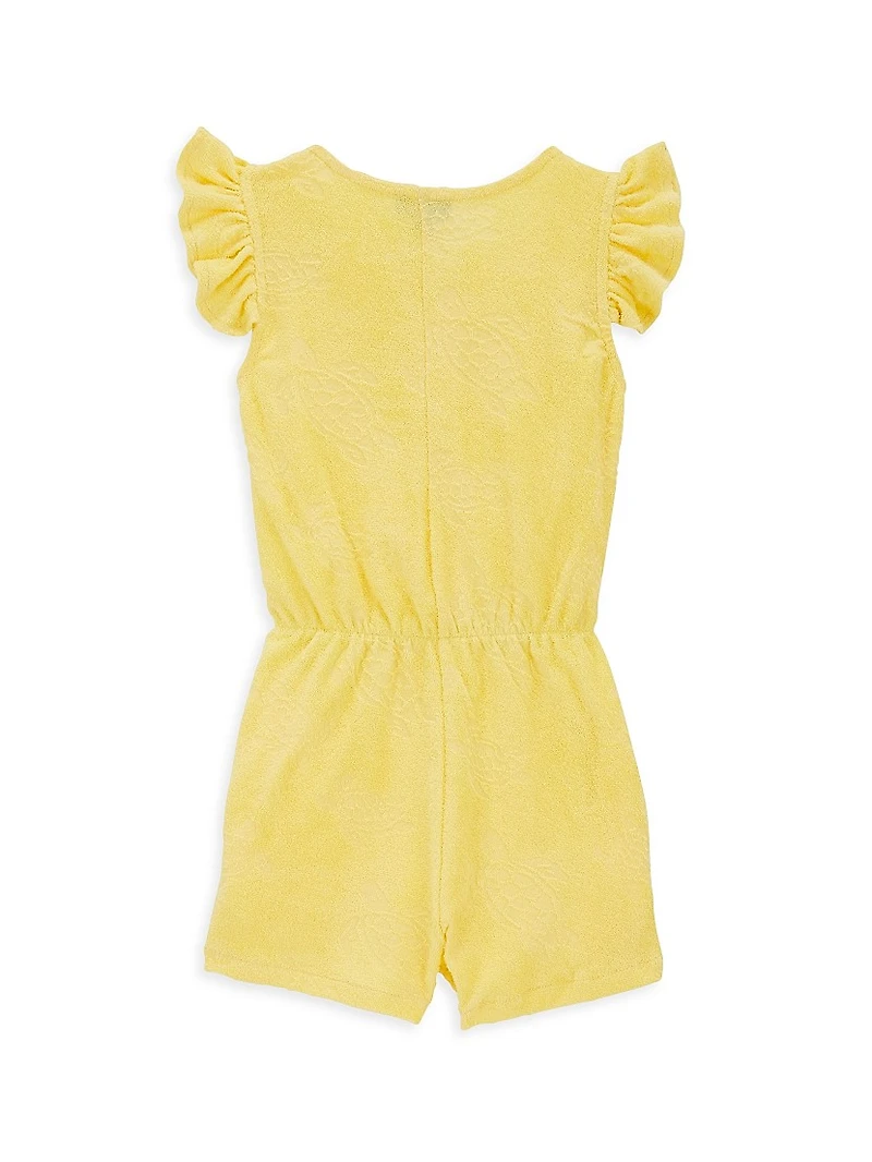 Little Girl's & Girl's Turtle Terry Cloth Jacquard Romper
