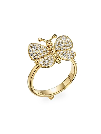 Florence86 FJ Butterfly 18K Yellow Gold & 0.56 TCW Diamond Ring