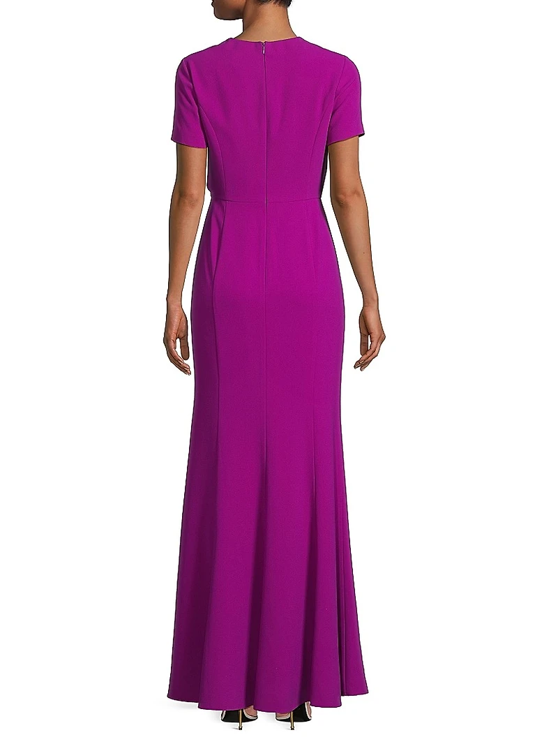 Crepe Bow Bodice Gown