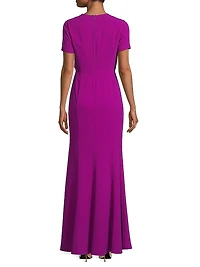 Crepe Bow Bodice Gown