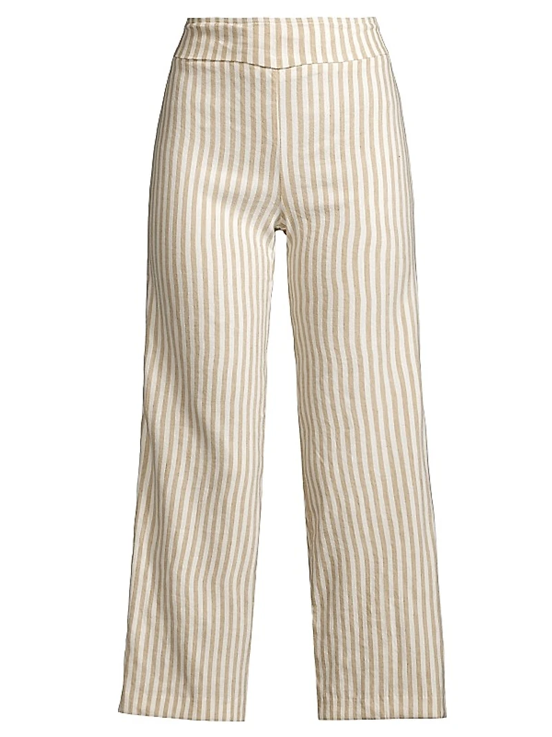 Alex Linen-Blend Ankle-Crop Pants