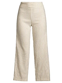 Alex Linen-Blend Ankle-Crop Pants