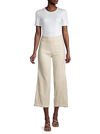 Alex Linen-Blend Ankle-Crop Pants