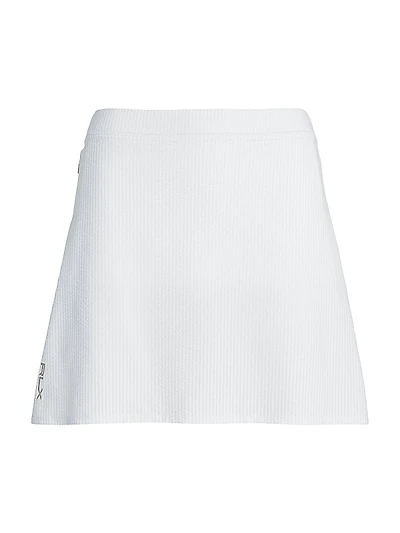 Seersucker Pleated Miniskirt