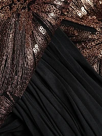 Floral Tulle & Taffeta A-Line Gown