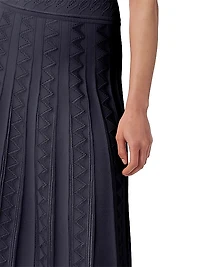 Geometric Pointelle Knit Midi-Dress